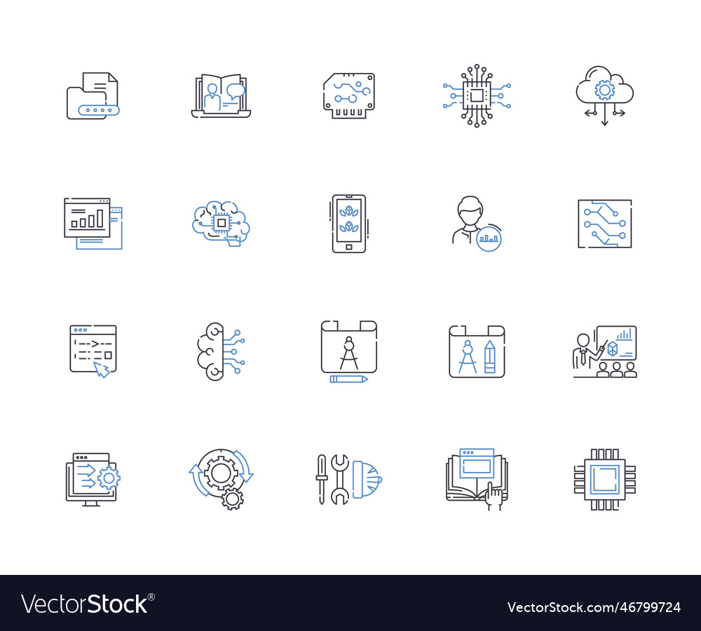 Running jogging line icons collection sprinting vector image Running jogging line icons collection sprinting