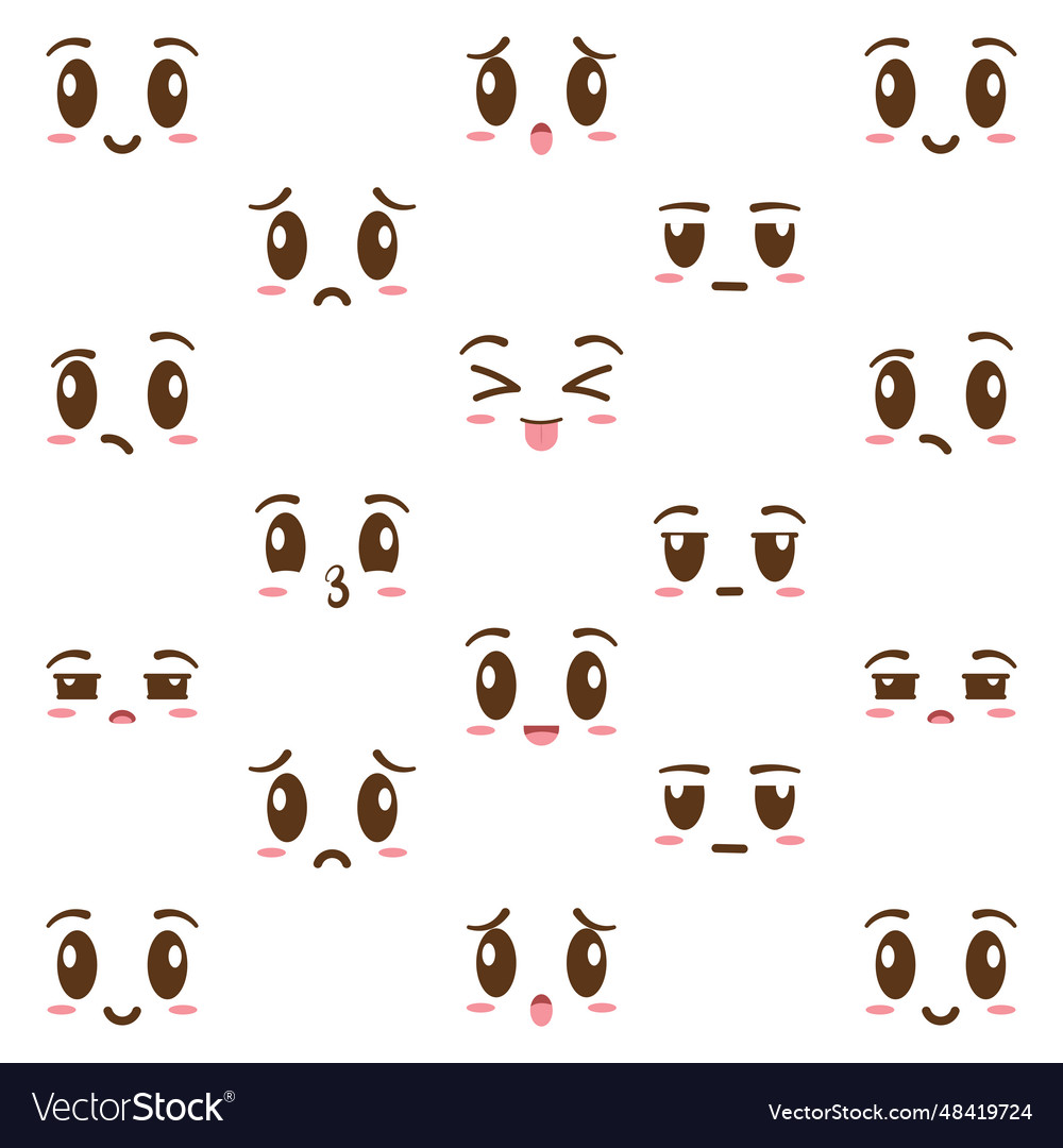 Seamless pattern background with borderless facial vector image Seamless pattern background with borderless facial