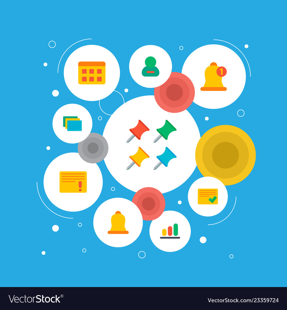Set task manager icons flat style symbols vector image Set task manager icons flat style symbols