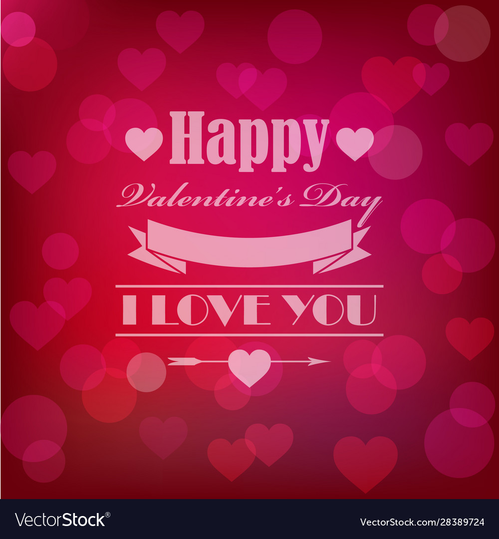 Shining St Valentines Card In Retro Style Vector Image