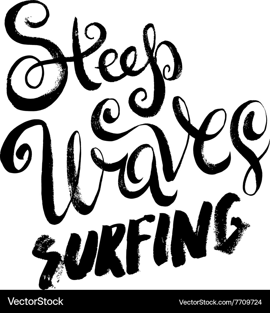 Steep waves surfing Royalty Free Vector Image - VectorStock