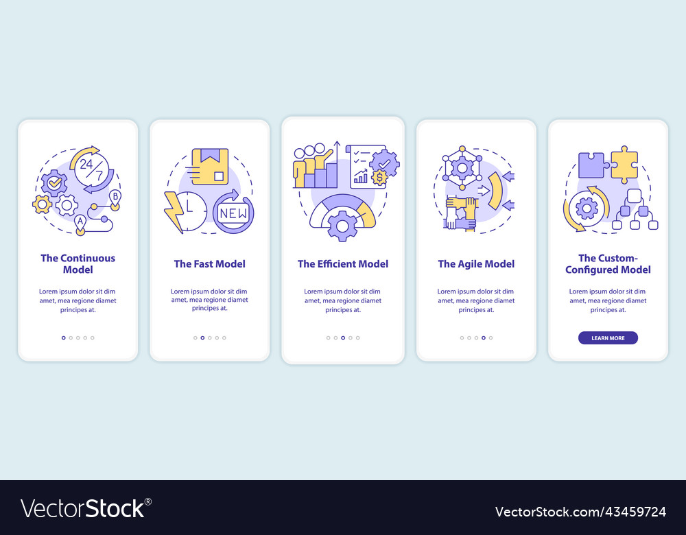 Supply chain models onboarding mobile app screen