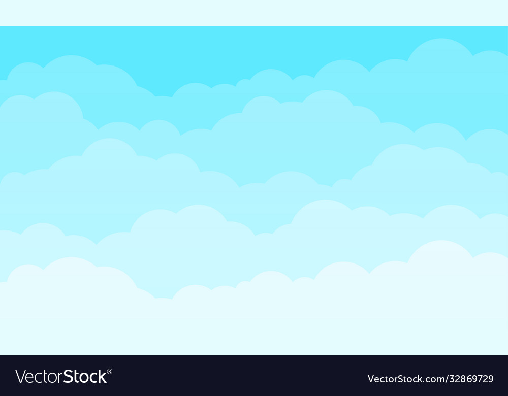 Cloud sky cartoon background blue sky with fluffy Vector Image