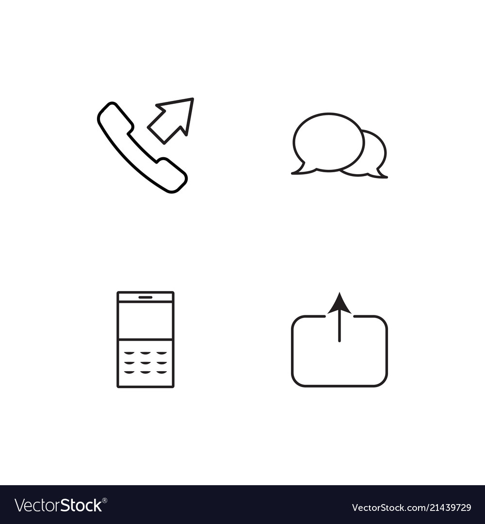 Communication linear icons set simple outline