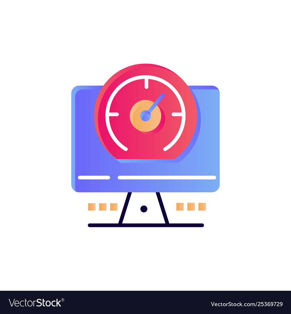 Compass computer timer location flat color icon vector image Compass computer timer location flat color icon