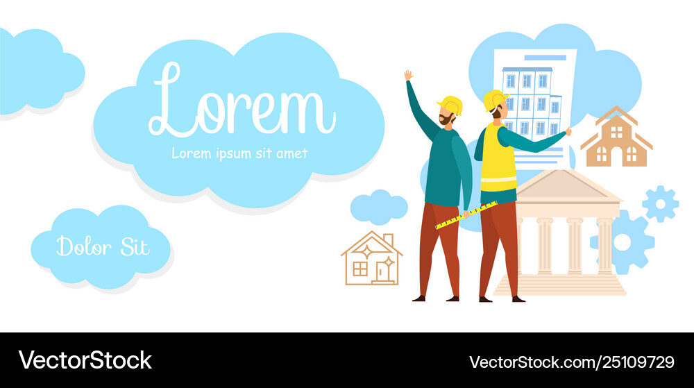 Construction Firm Flat Banner Template Royalty Free Vector