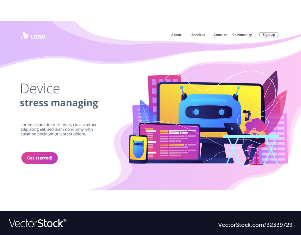 Digital wellbeing concept landing page