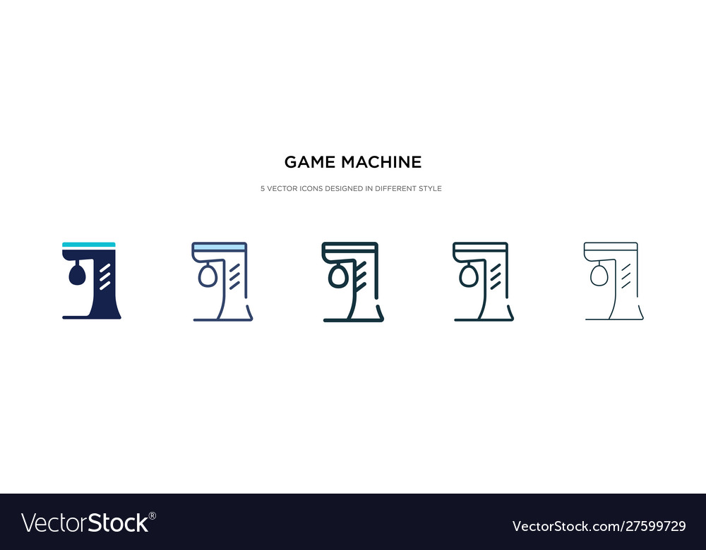 Game machine icon in different style two colored