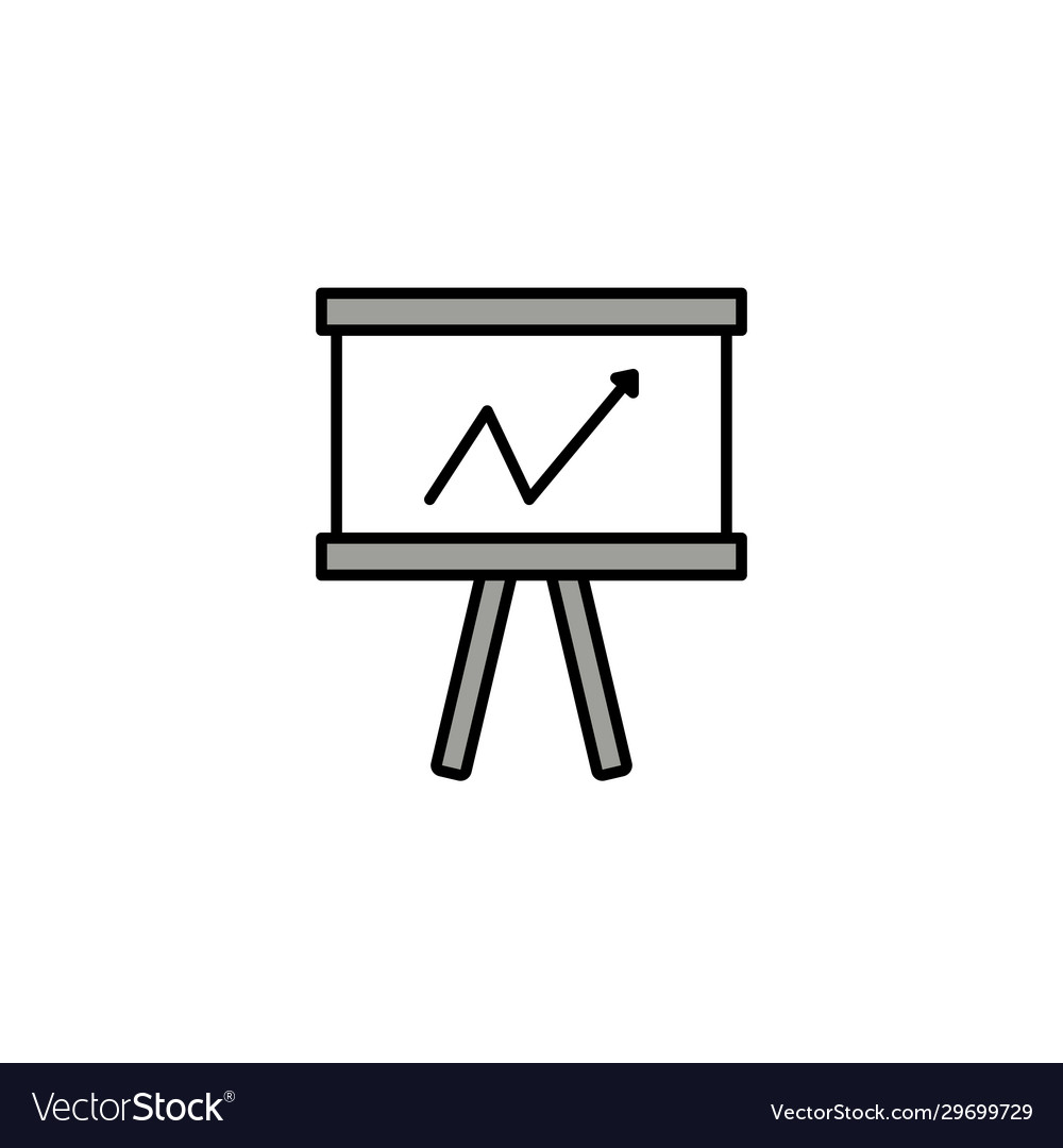 Graph with arrow line style icon vector image Graph with arrow line style icon