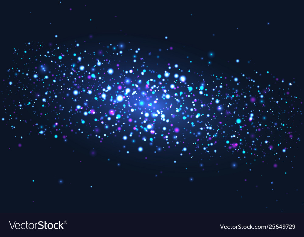 Horizontal abstract realistic blue and purple star