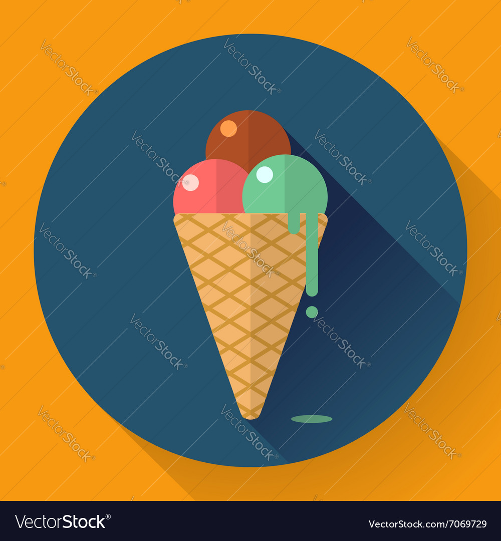 Ice cream icon flat designed style Royalty Free Vector Image