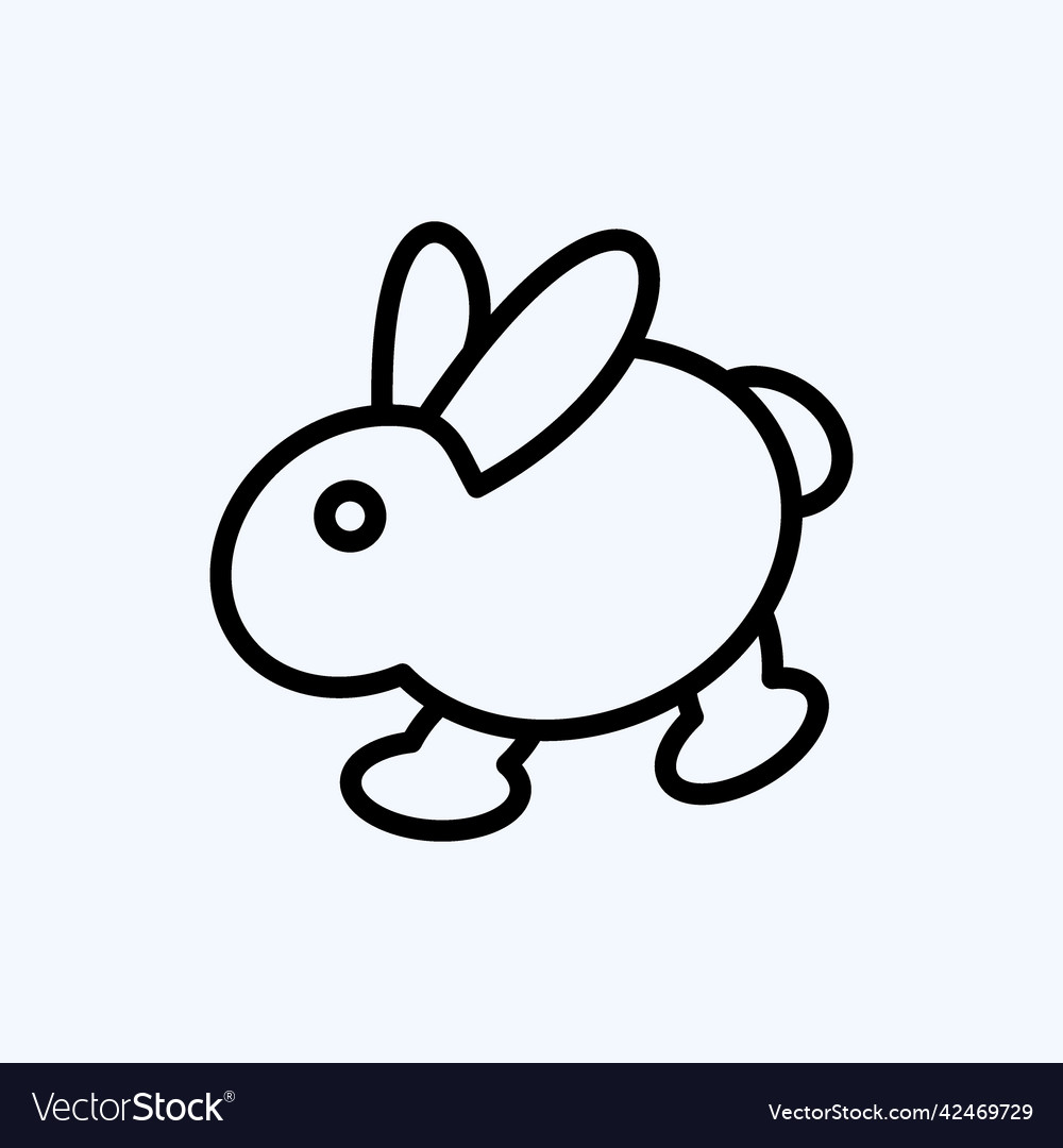 Icon rabbit suitable for meat line style simple