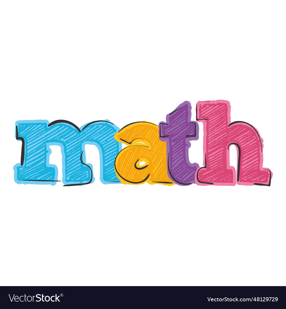 Isolated colored math lettering text Royalty Free Vector