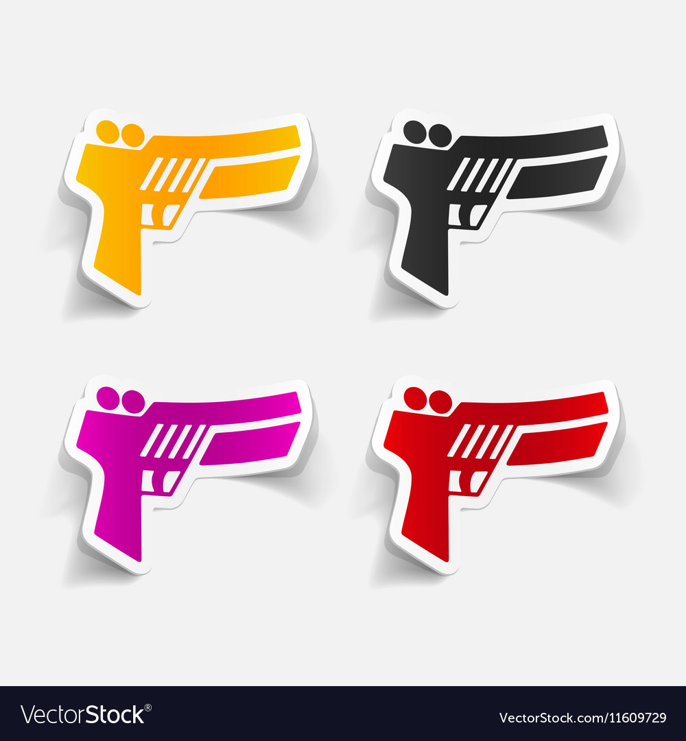 Realistic design element gun game