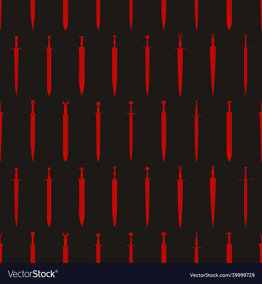 Seamless pattern with ancient swords