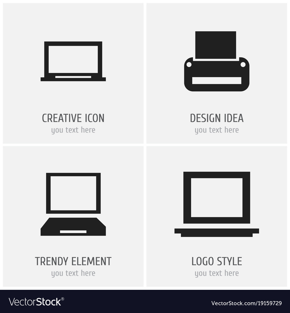 Set of 4 editable notebook icons includes symbols