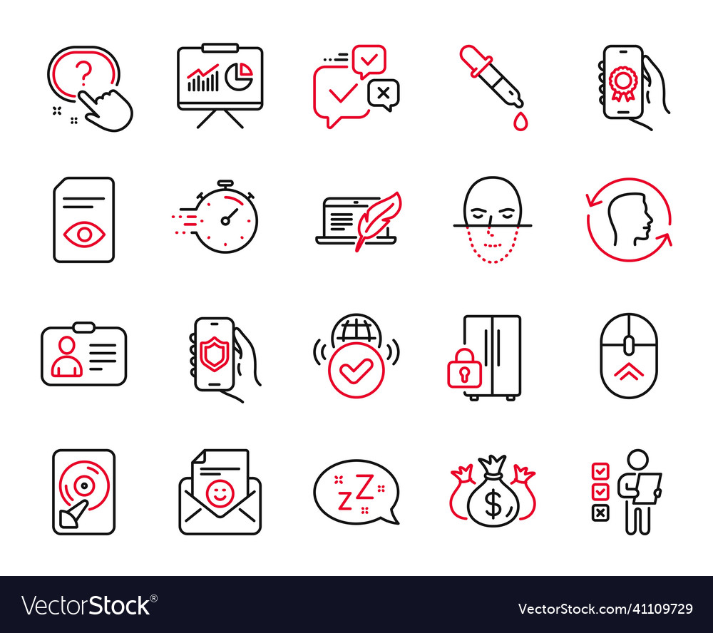 Set of technology icons related to security vector image Set of technology icons related to security