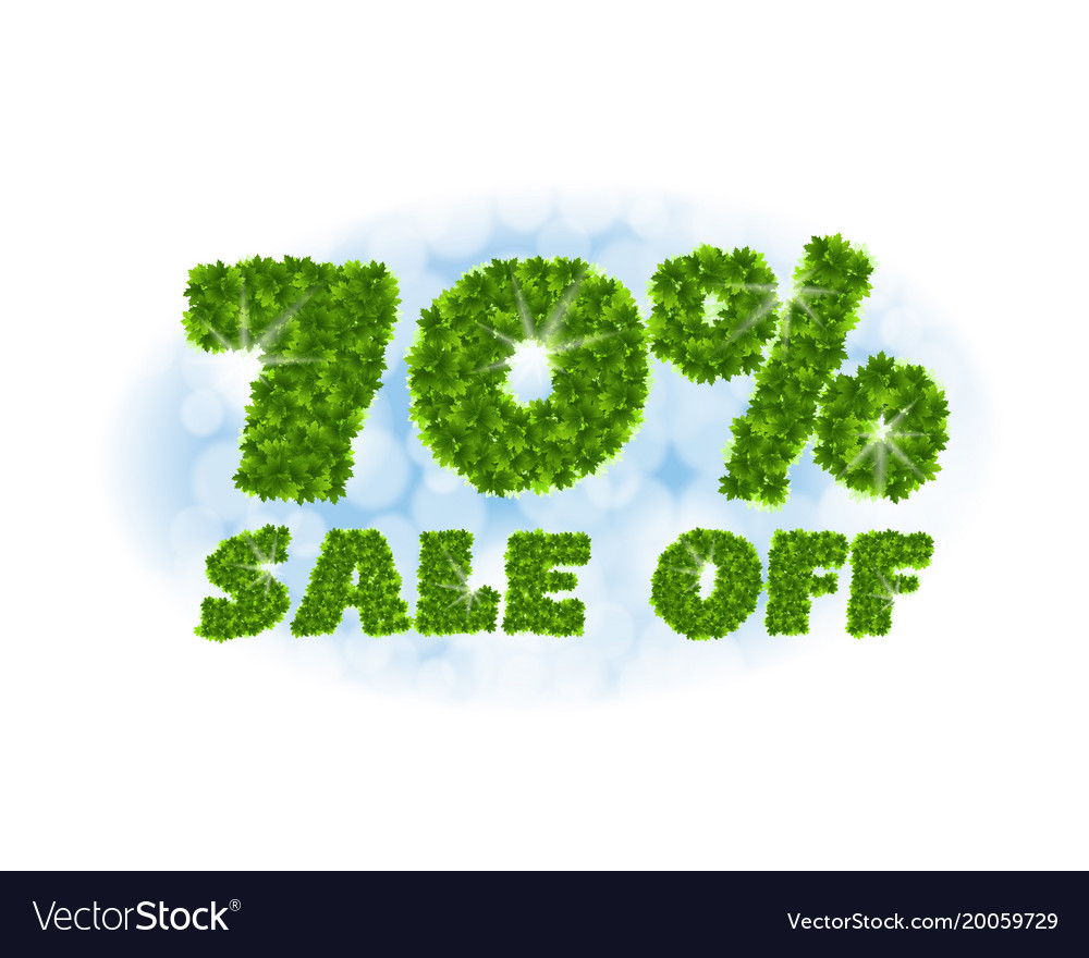 Spring sale 70 percent off letters and figures