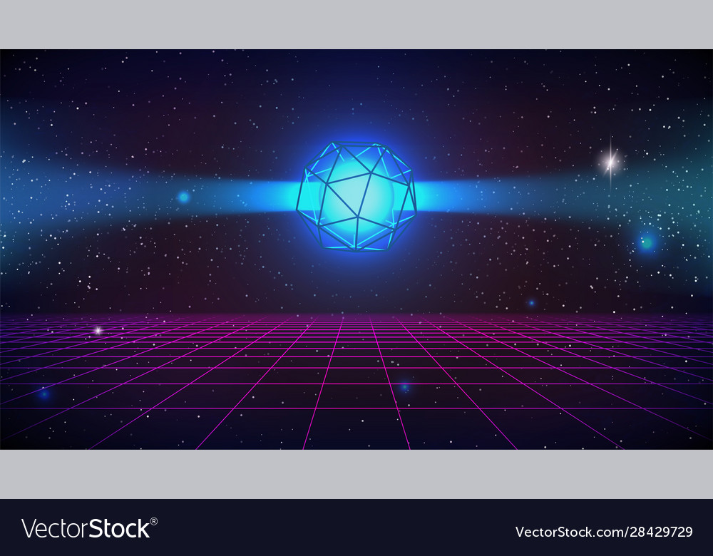 Synthwave Wireframe Background