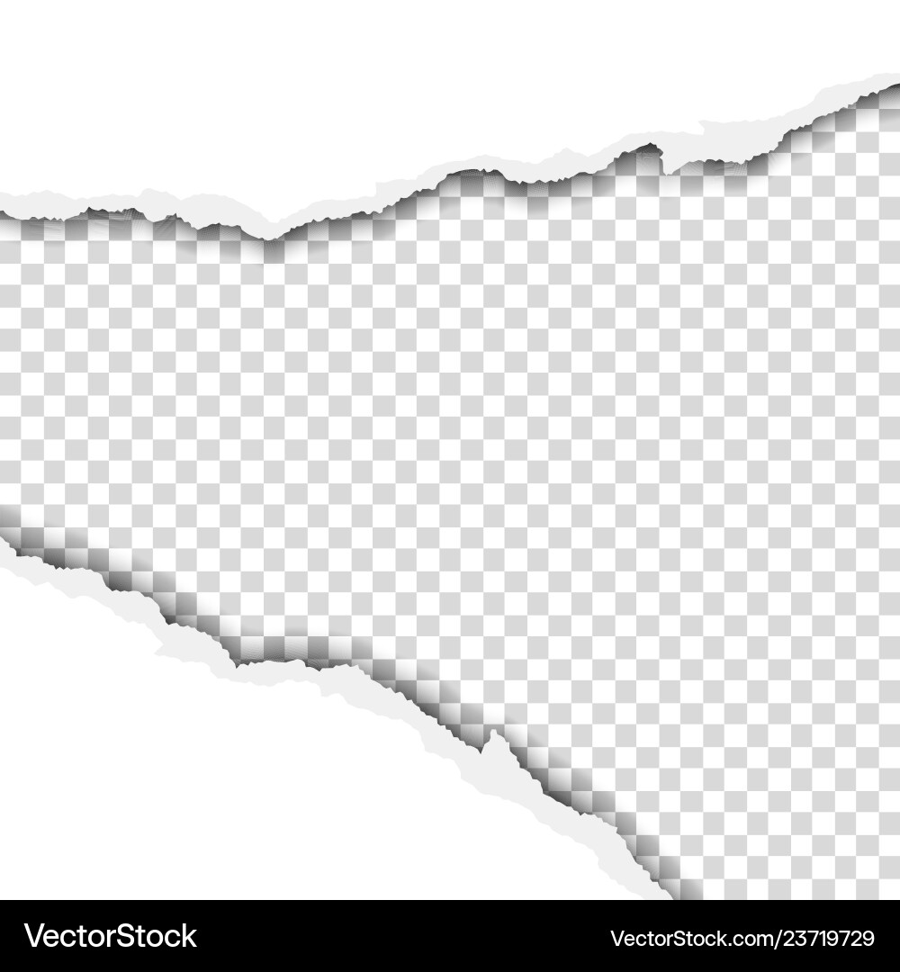Torn wide hole in whitesheet paper Royalty Free Vector Image