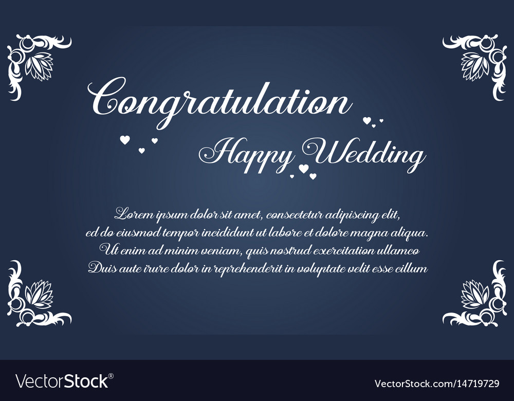 Wedding invitation card simple style Royalty Free Vector