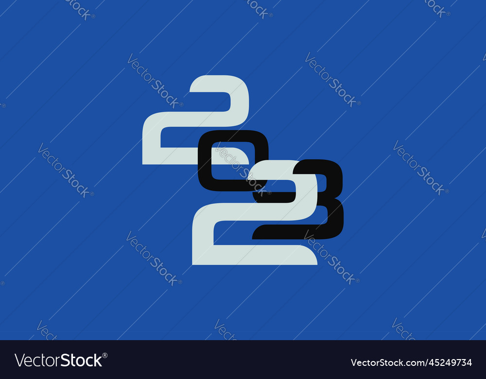 2023 numeric calendar year text typography vector image 2023 numeric calendar year text typography