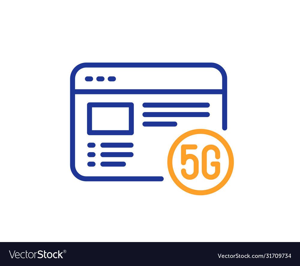 5g Internet-Linie Symbol Wifi Web-Browser-Zeichen