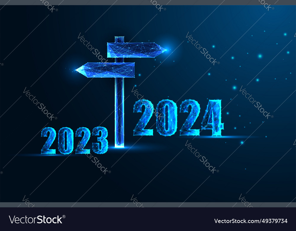 Abstract 2024 new year concept transition fro Vector Image