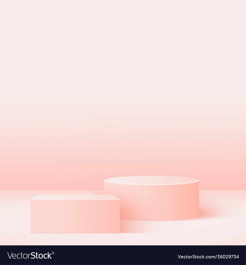 Abstrakter Hintergrund mit rosa geometrischen 3d Podiums