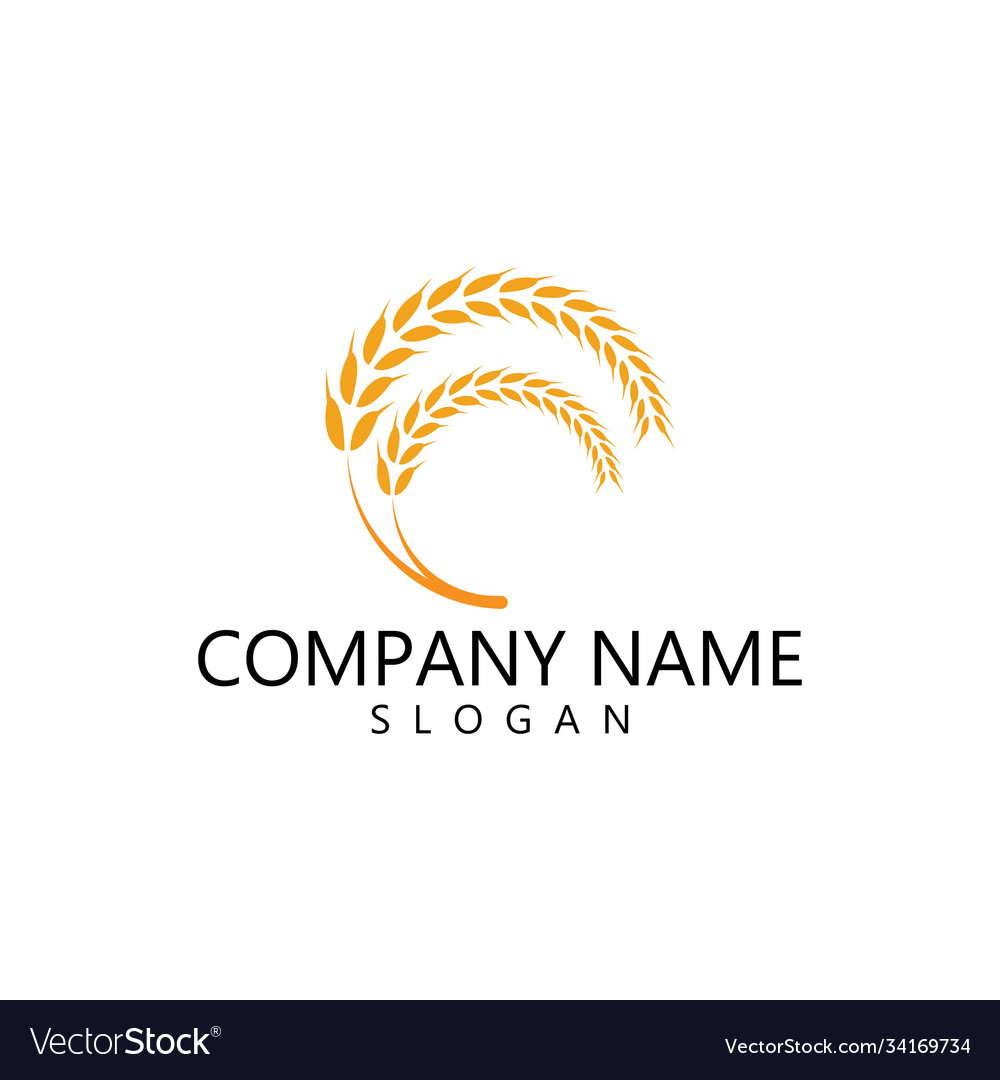 Agriculture wheat logo Royalty Free Vector Image