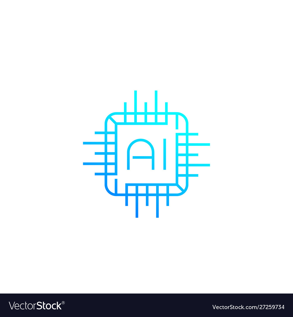 AI Circuit Icon - Linear Style
