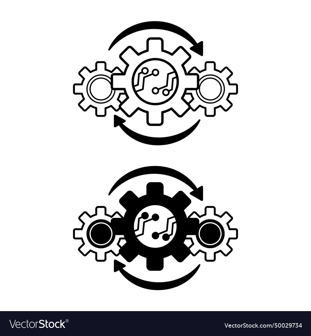 Automation icons electronic control workflow