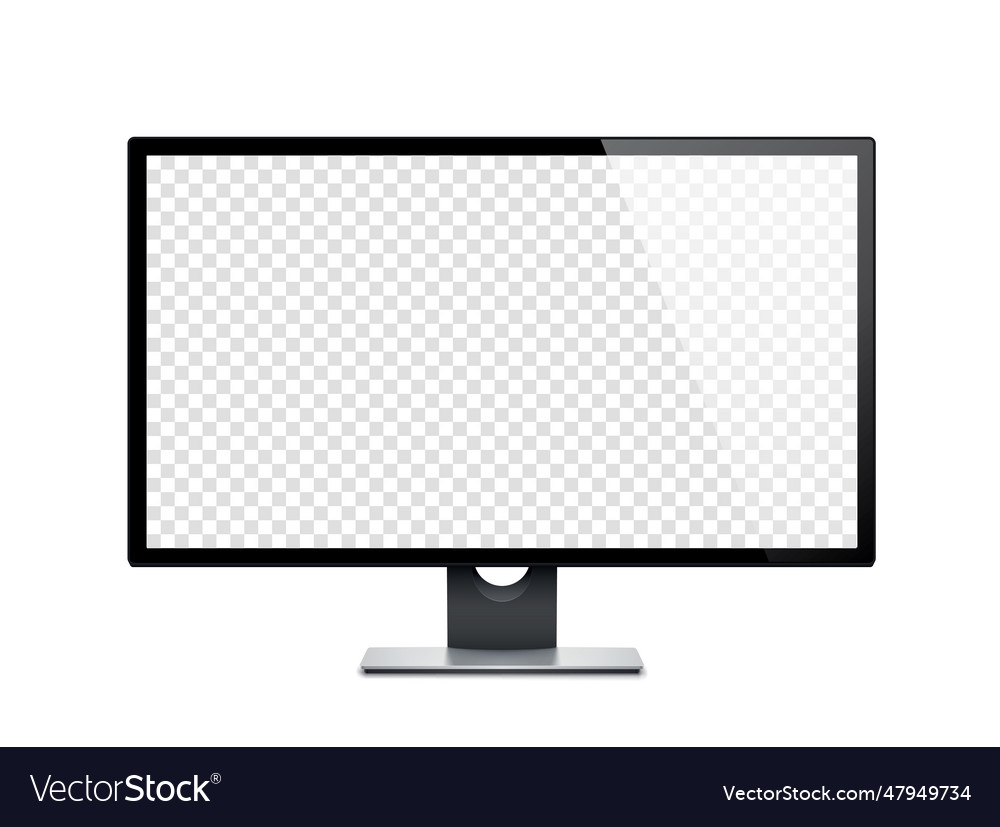 Computer display monitor realistic 3d isolated