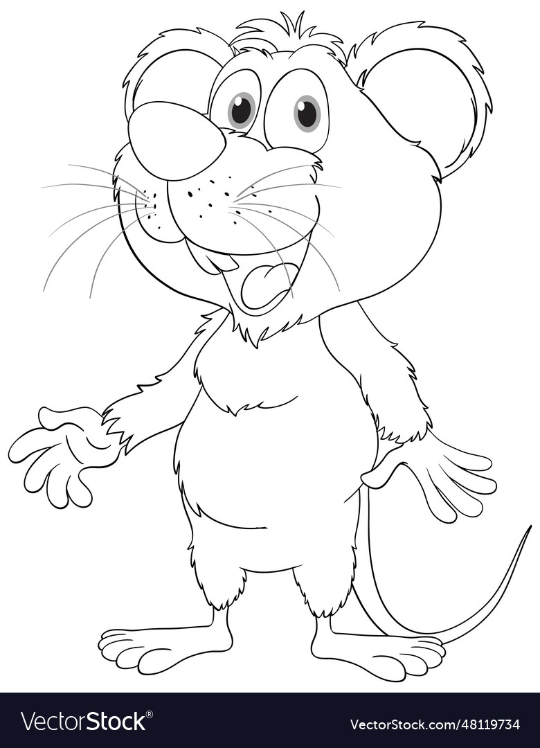 Cute mouse cartoon smiling Royalty Free Vector Image