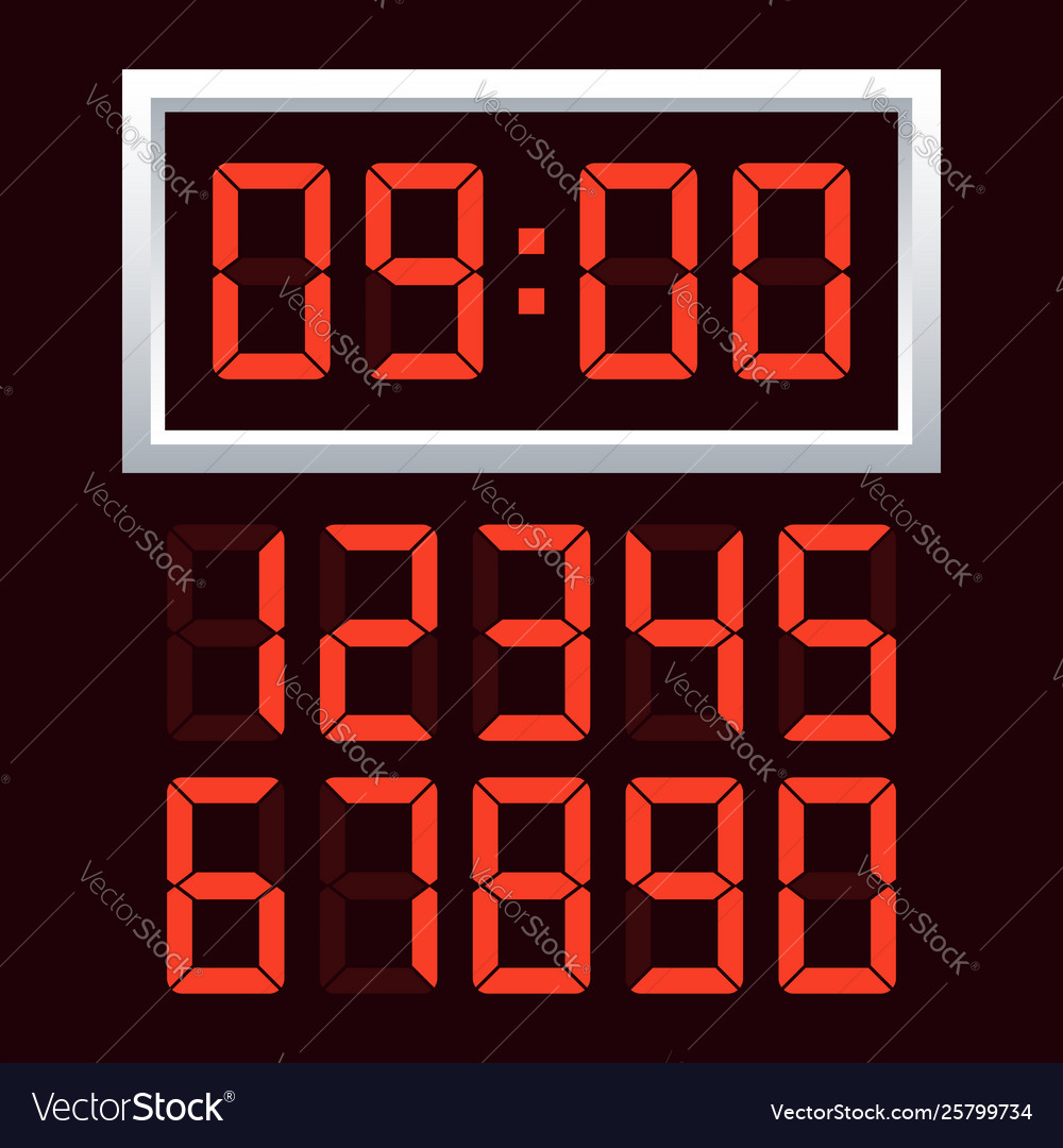 Digital clock number set