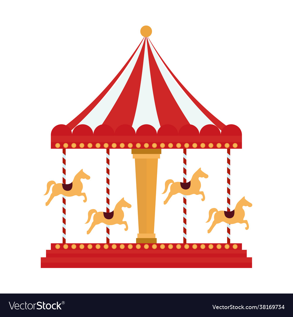 Fairground carousel design Royalty Free Vector Image