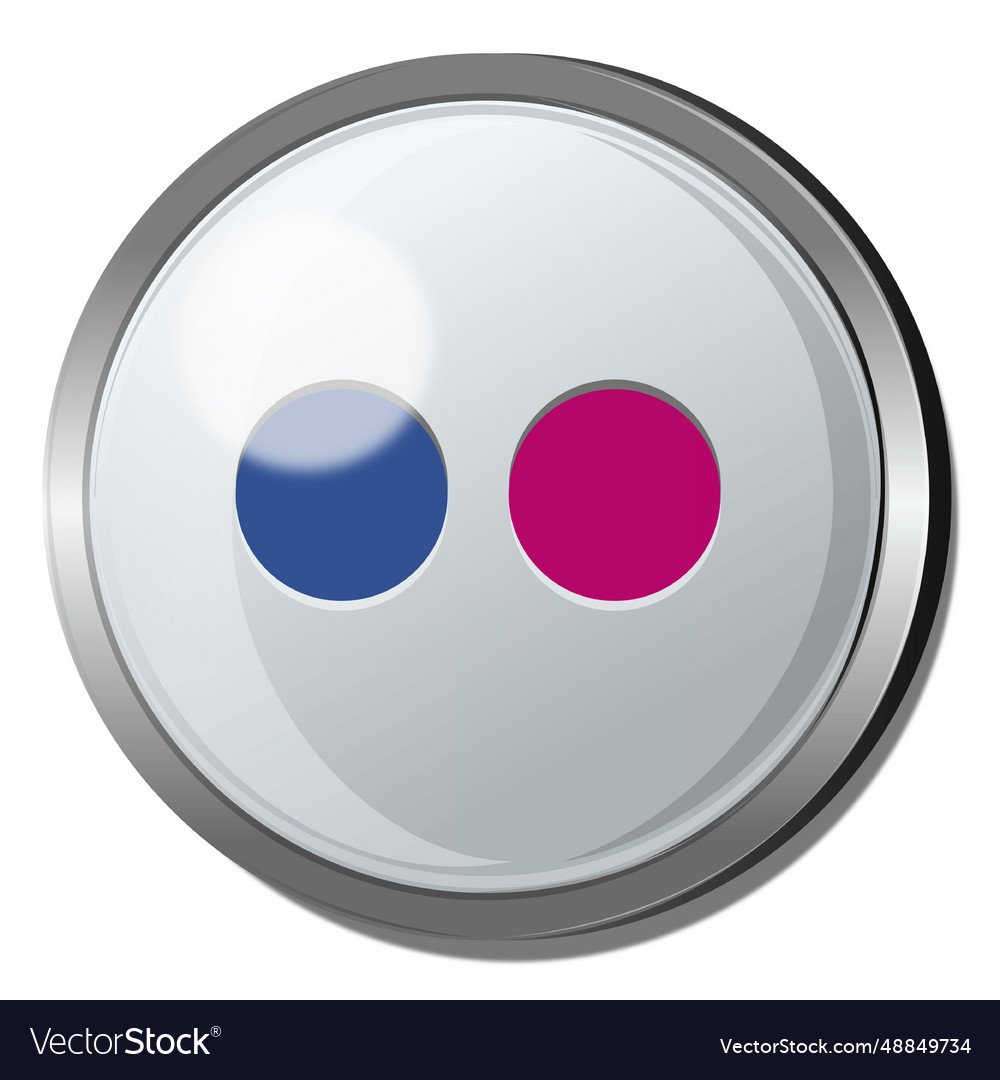 Flickr round metal button