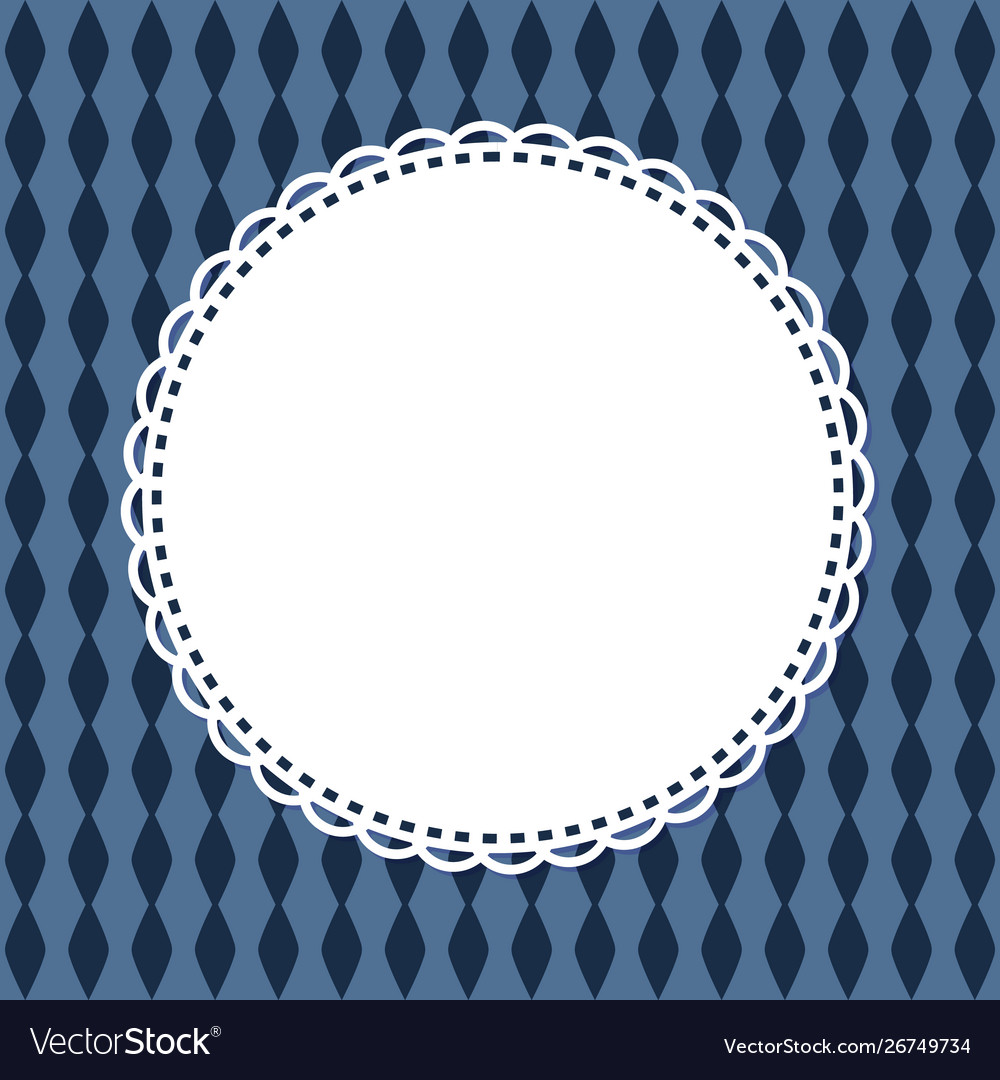 Invitation card template retro round frame napkin