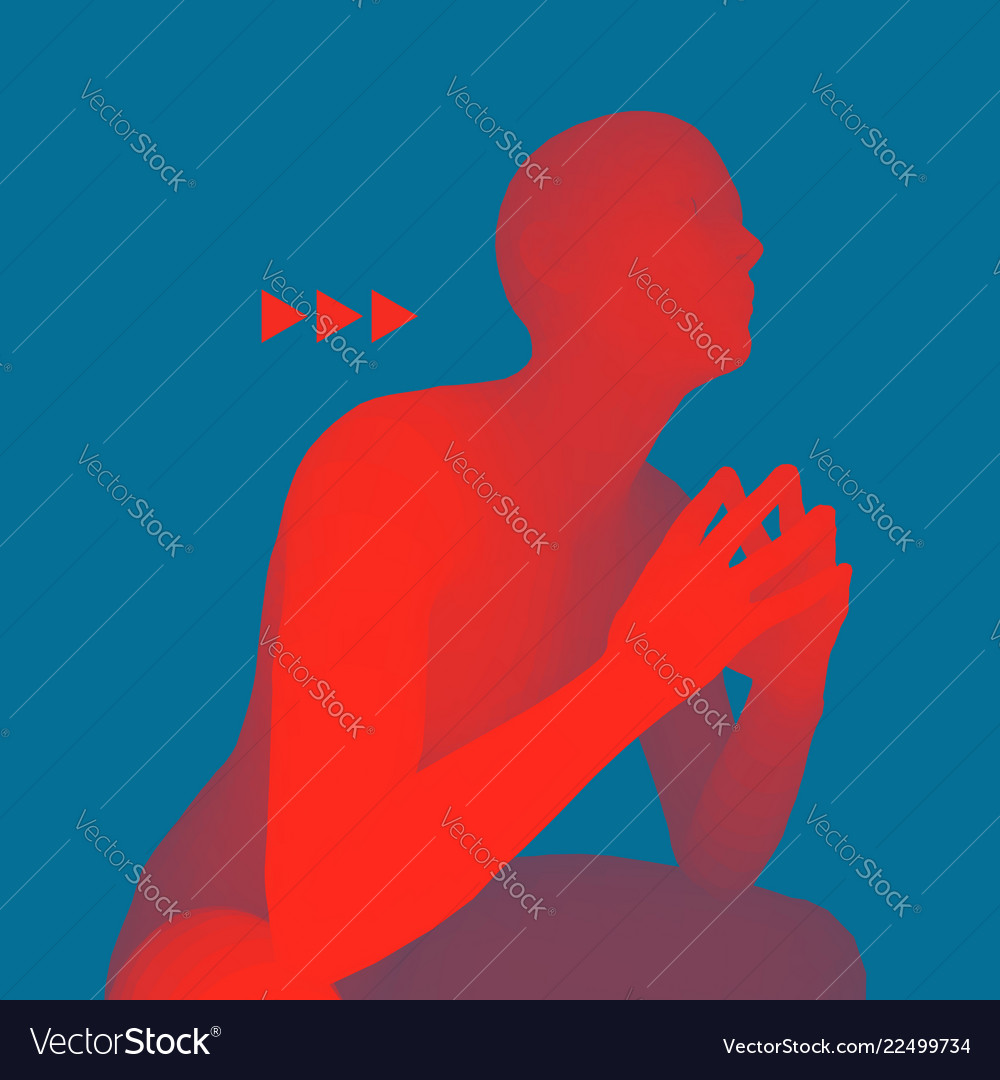 Man in a thinker pose 3d model of vector image Man in a thinker pose 3d model of