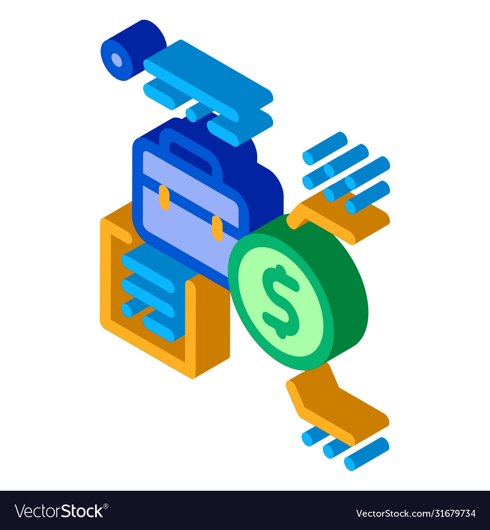 Multi-pass algorithm isometric icon vector image Multi-pass algorithm isometric icon