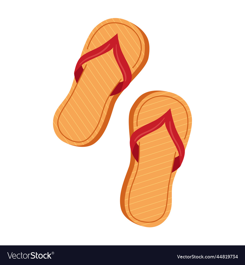 Orange flip flops Royalty Free Vector Image - VectorStock