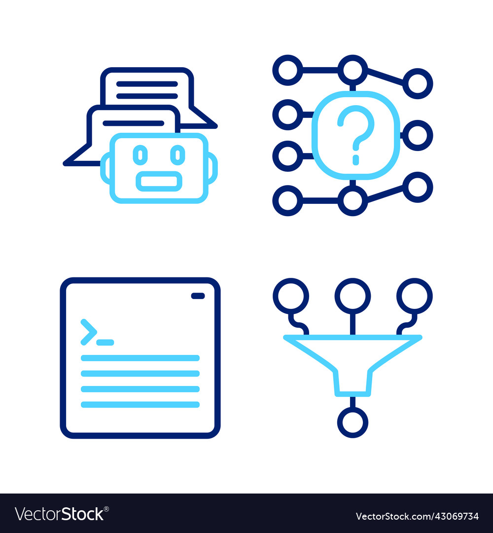 Set line funnel or filter web developer Vector Image Set line funnel or filter web developer