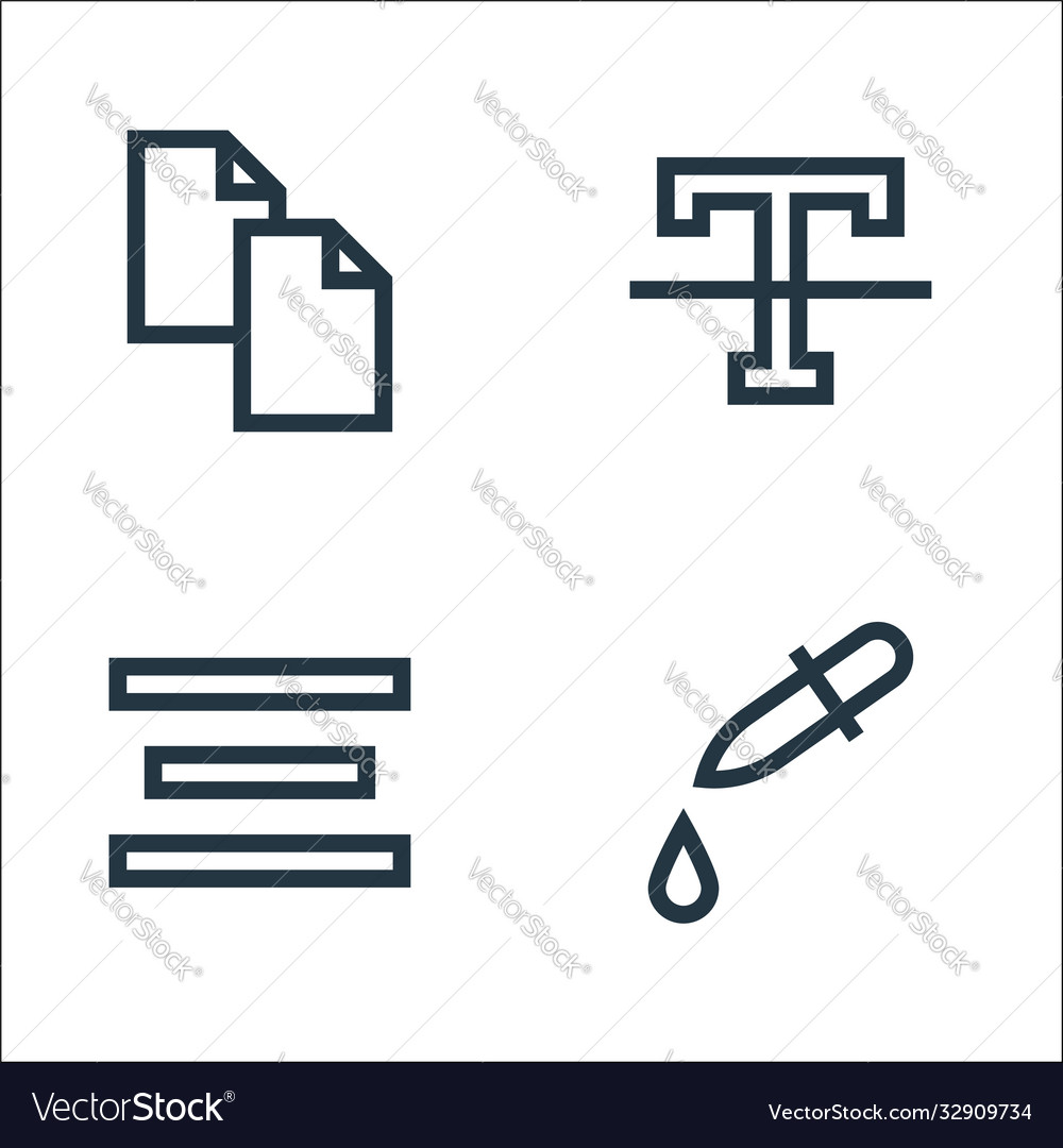 Text Editor Line Icons lineare Set Qualität vector image Text Editor Line Icons lineare Set Qualität