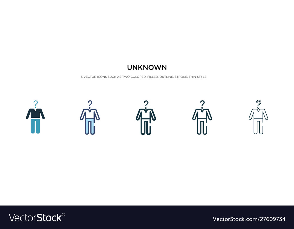 Unknown icon in different style two colored Vector Image Unknown icon in different style two colored