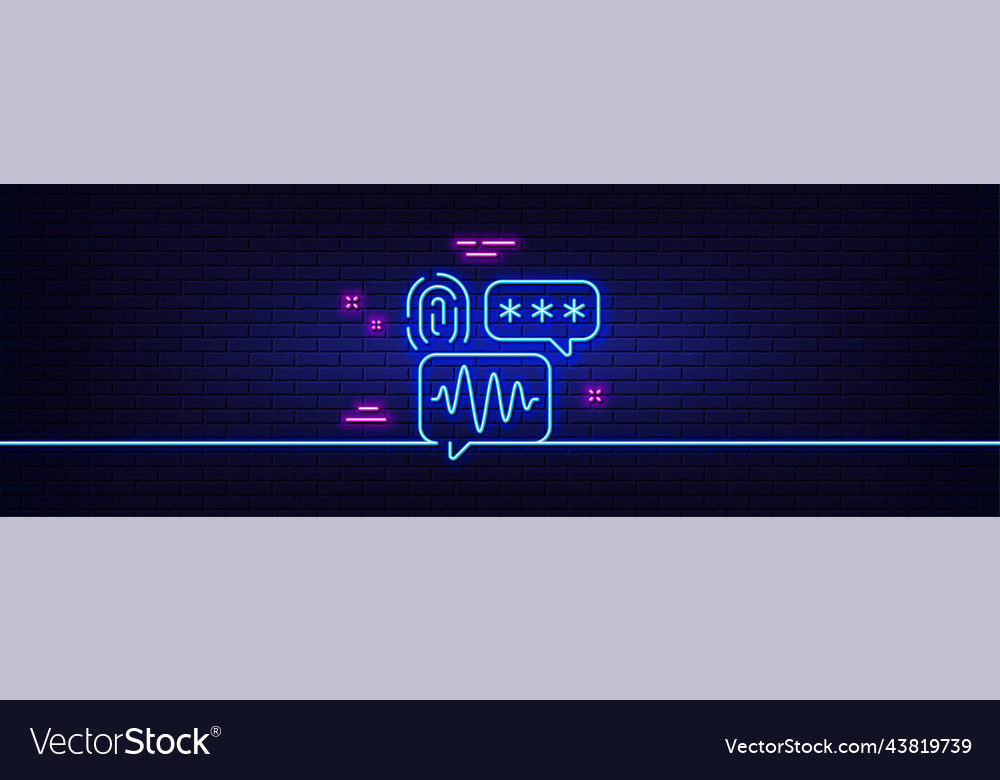 Biometric security line icon fingerprint scan
