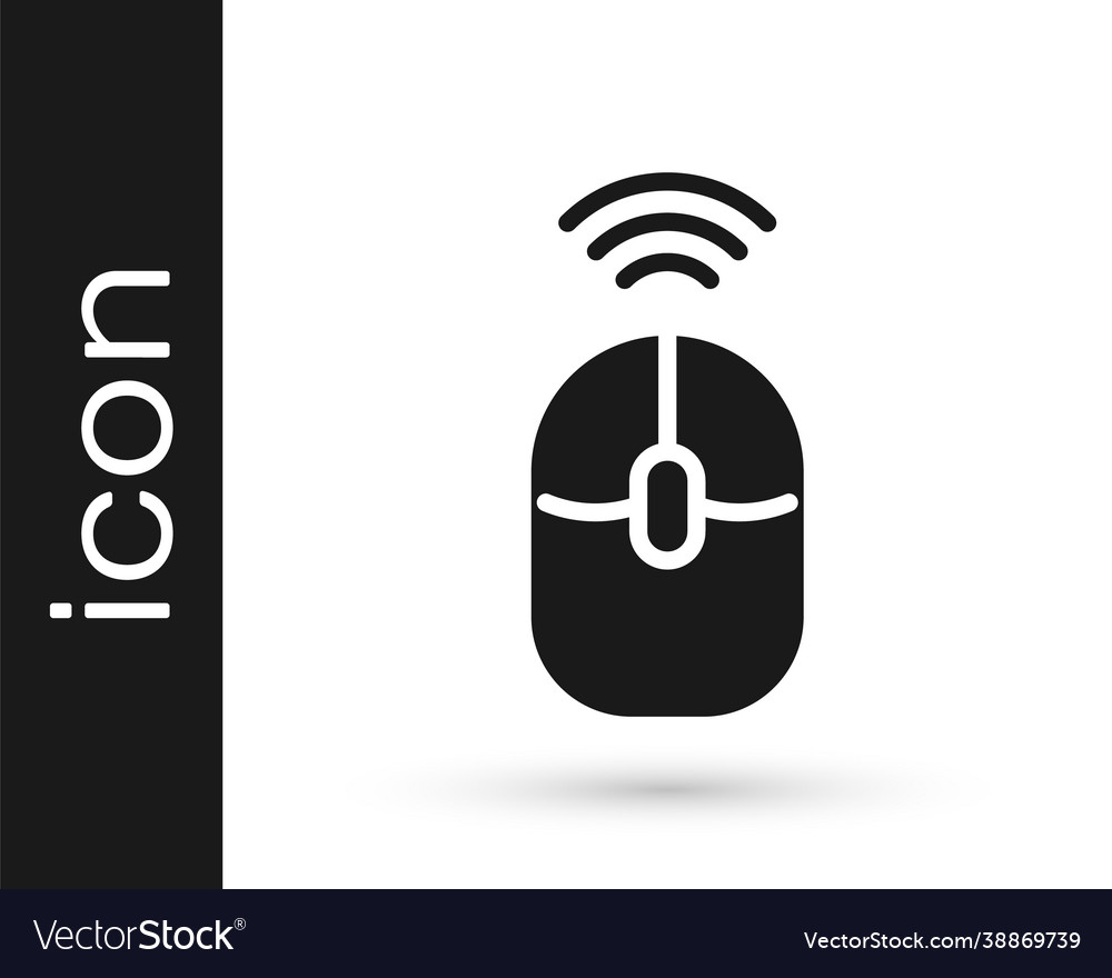 Black wireless computer mouse icon isolated vector image Black wireless computer mouse icon isolated