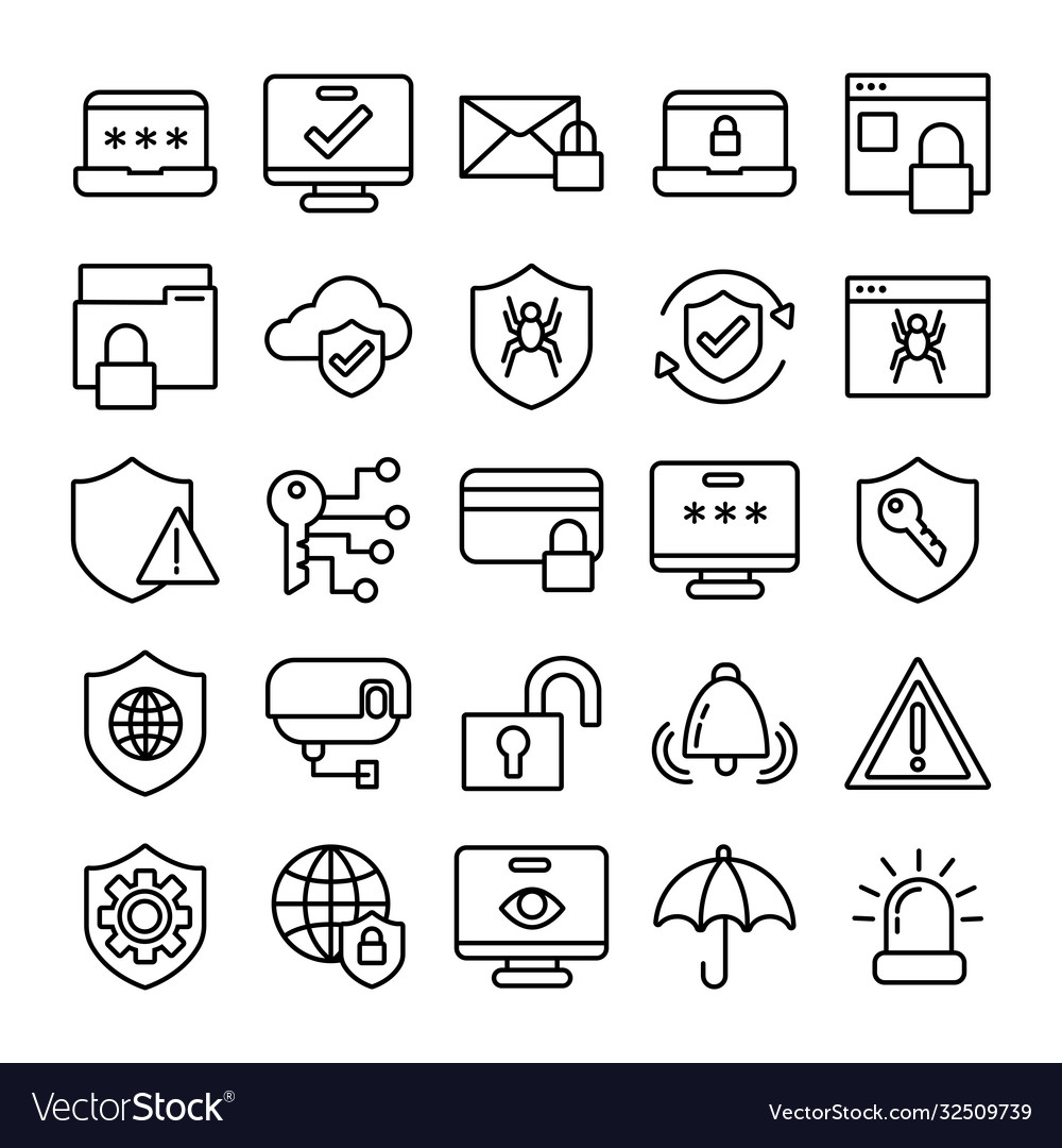 Bundle data security set icons