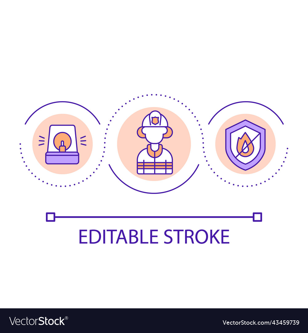 Call for firefighter loop concept icon vector image Call for firefighter loop concept icon