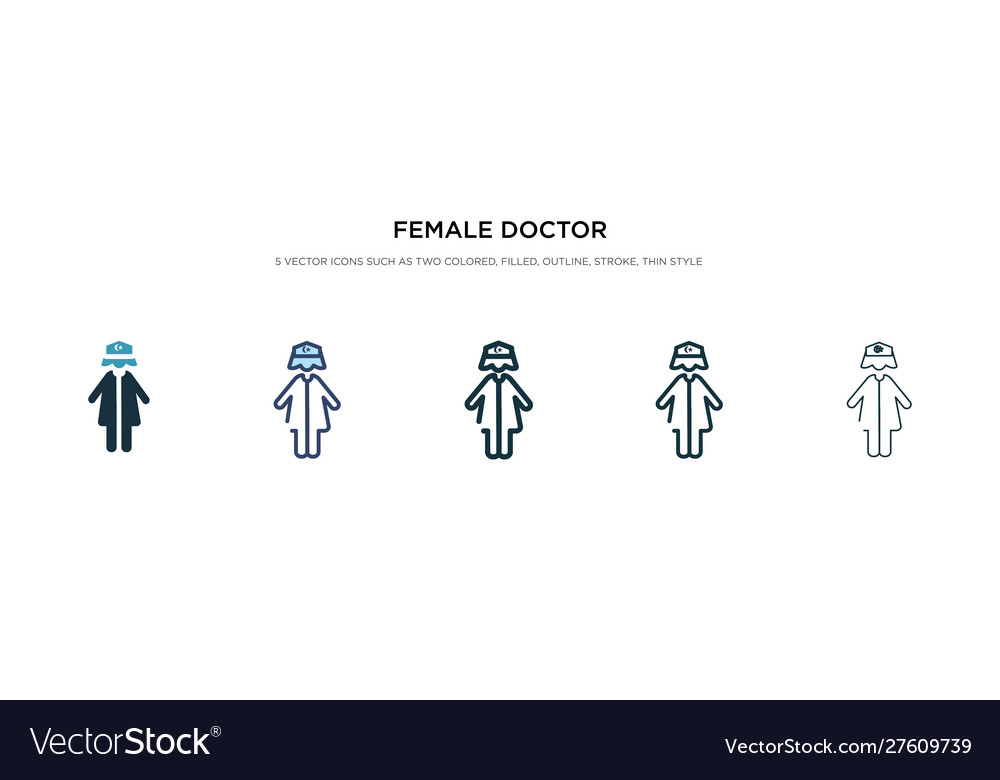 Female doctor icon in different style two