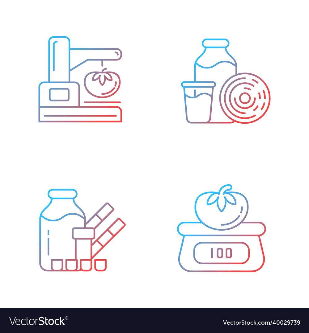 Food physical property test gradient linear icons